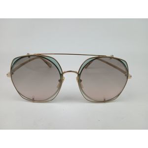 Chloe Gold Frame Sunglasses with Brown Lenses